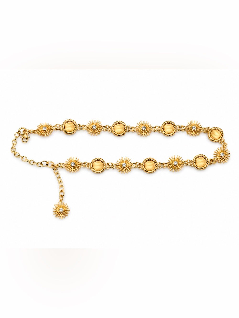 Gold Sunburst Link Waist Belt - Women Accessories